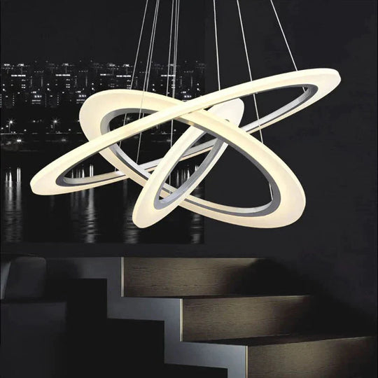 Modern Led Pendant Lights For Dining Living Room Cerchio Anello Lampadario Acrylic 3/2/1 Rings