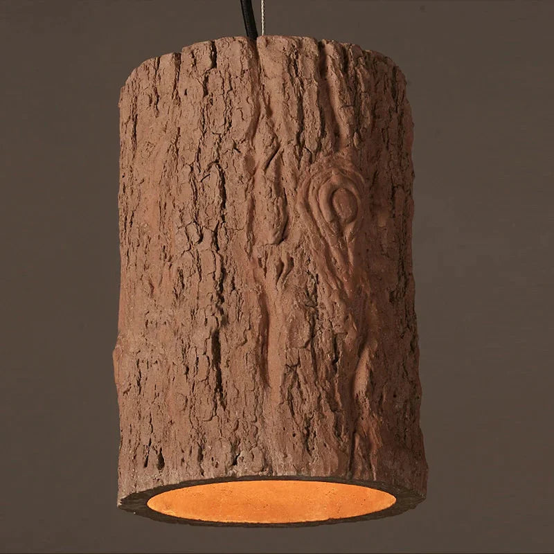 Retro Loft Nordic Stump Style Cement Pendant Lights Modern Led E27 Cord Lamp For Restaurant Living