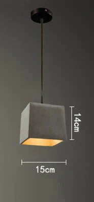 Vintage 5 Styles Cement Hanging Pendant Lamp E27 Led Light With Switch Lighting Fixture For Living