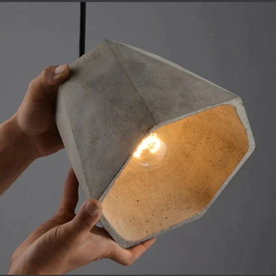 Retro Loft Concrete Pendant Light E27 Led Industrial Deco Hanging Lamp Cement With 5 Styles For