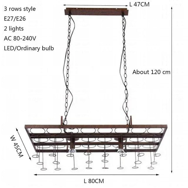Loft Retro Hanging Wine Bottle Led Ceiling Iron Pendant Lamps E27 Led Lights For Living Room Bar