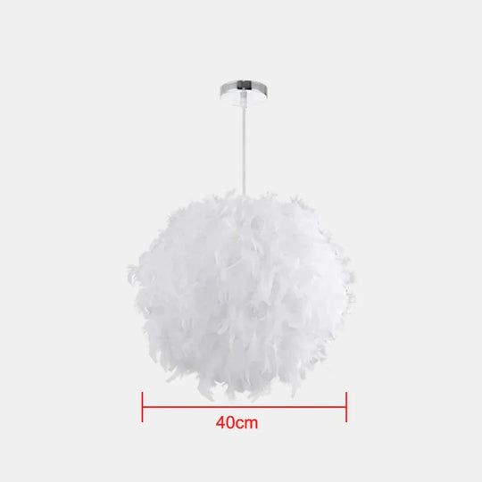 Modern Pendant Light Dreamlike Feather Droplight Bedroom Hanging Lamp