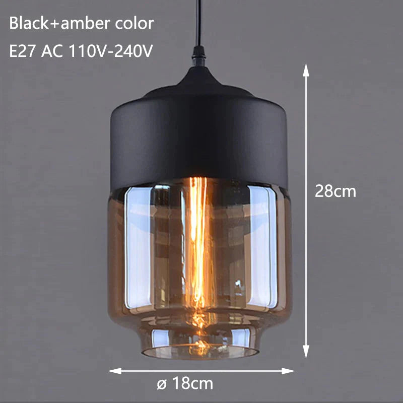 Nordic Modern Loft Hanging Glass Pendant Lamp Fixtures E27 E26 Led Lights For Kitchen Restaurant