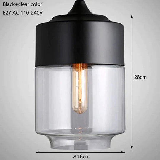Nordic Modern Loft Hanging Glass Pendant Lamp Fixtures E27 E26 Led Lights For Kitchen Restaurant