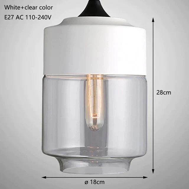 Nordic Modern Loft Hanging Glass Pendant Lamp Fixtures E27 E26 Led Lights For Kitchen Restaurant