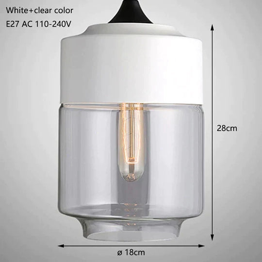 Nordic Modern Loft Hanging Glass Pendant Lamp Fixtures E27 E26 Led Lights For Kitchen Restaurant