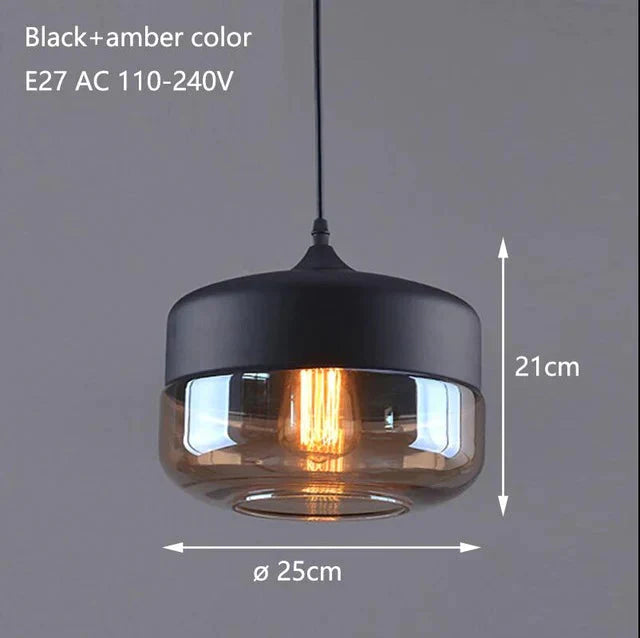 Nordic Modern Loft Hanging Glass Pendant Lamp Fixtures E27 E26 Led Lights For Kitchen Restaurant