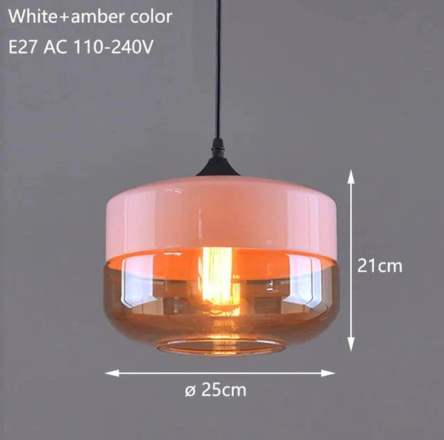 Nordic Modern Loft Hanging Glass Pendant Lamp Fixtures E27 E26 Led Lights For Kitchen Restaurant