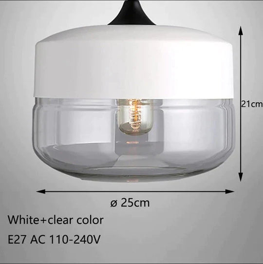 Nordic Modern Loft Hanging Glass Pendant Lamp Fixtures E27 E26 Led Lights For Kitchen Restaurant