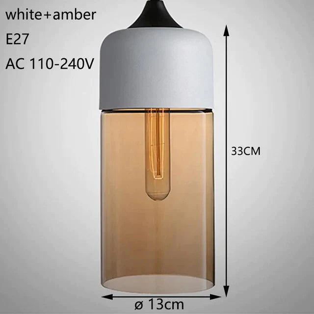 Nordic Modern Loft Hanging Glass Pendant Lamp Fixtures E27 E26 Led Lights For Kitchen Restaurant