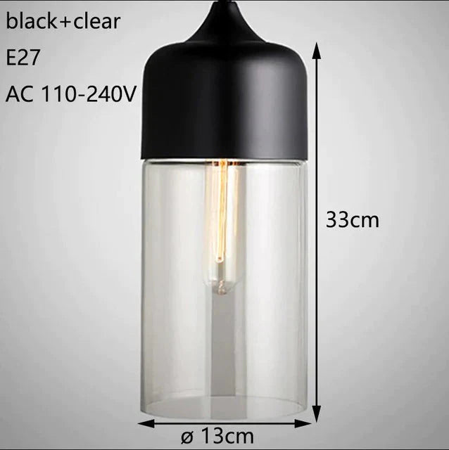 Nordic Modern Loft Hanging Glass Pendant Lamp Fixtures E27 E26 Led Lights For Kitchen Restaurant
