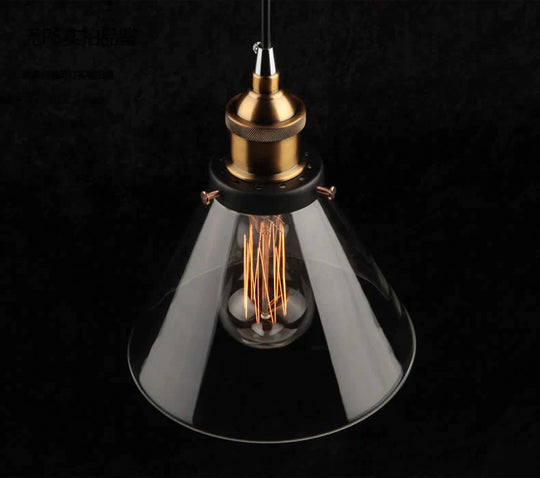 Vintage Glass Pendant Lights Loft Hang Lamp Smoky Grey Hanging Light