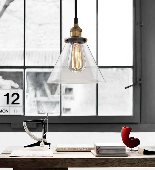 Vintage Glass Pendant Lights Loft Hang Lamp Smoky Grey Hanging Light