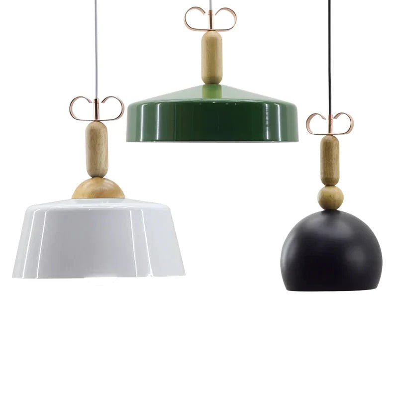 Fashion Indoor Lighting Pendant Lights Wood And Aluminum Lamp Restaurant Bar Coffee Dining Room Led