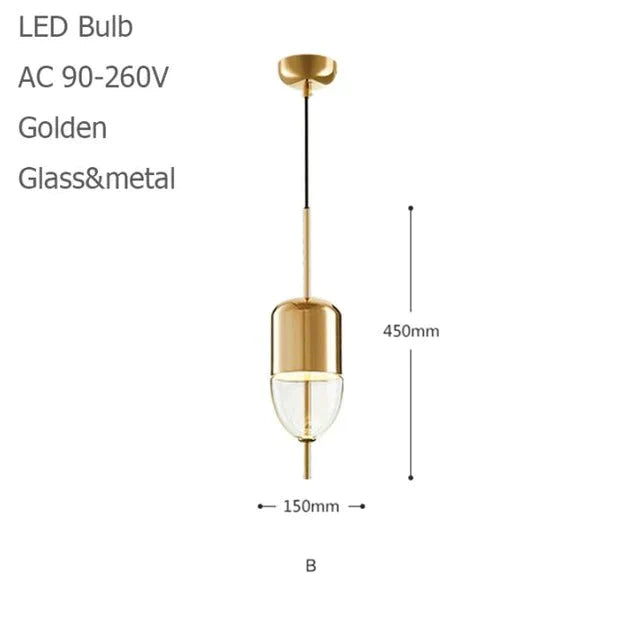 Nordic Modern Teardrop - Shaped Blue Glass Pendant Light Led Art Deco Simple White Hanging Lamp For