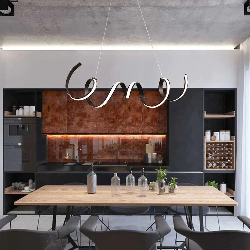Coffee Finish Modern Led Pendant Lights For Living Room Dining Kitchen Acrylic Aluminum Body Lamp