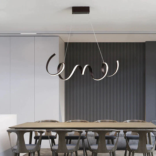 Coffee Finish Modern Led Pendant Lights For Living Room Dining Kitchen Acrylic Aluminum Body Lamp