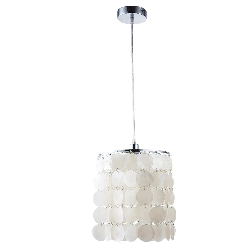 Diy Modern White Natural Seashell Pendant Lamps E14 Led Shell Lighting For Dining Room Living