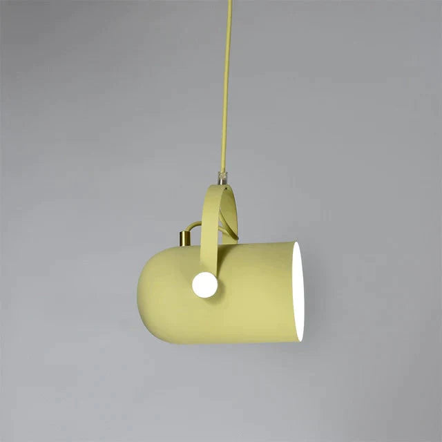 Nordic Minimalism Droplight Angle Adjustable E27 Small Pendant Lights Yellow / Black Power Cord