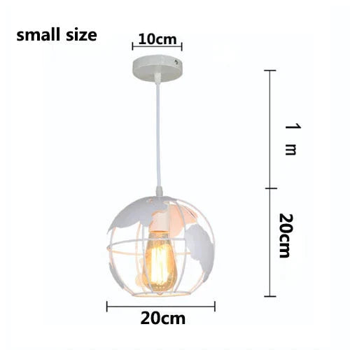 Pendant Light Black/White Creative E27 Bulbs Earth Iron Lamp Edison Bulb For Kitchen Dining Room