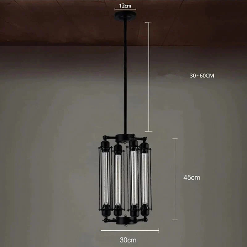 Retro Vintage 4 Heads Steam Pipe Ceiling Pendant Lamp E27 Lights Loft Restaurant Master Bedroom