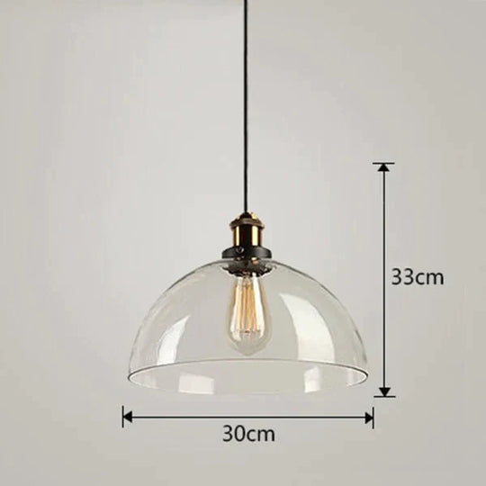 Vintage Pendant Lights Amber Glass E27 Edison Bulb Lamp Clear D / Without Bulb