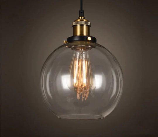 Vintage Pendant Lights Amber Glass E27 Edison Bulb Lamp