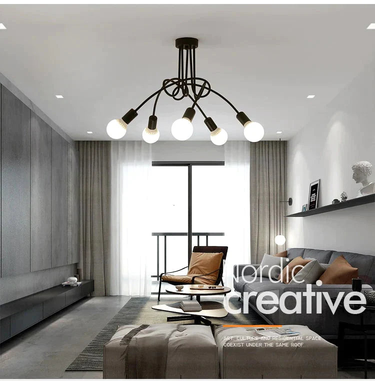 Vintage Loft Chandelier Ceiling Lamp Pendant Lights With No Bulbs