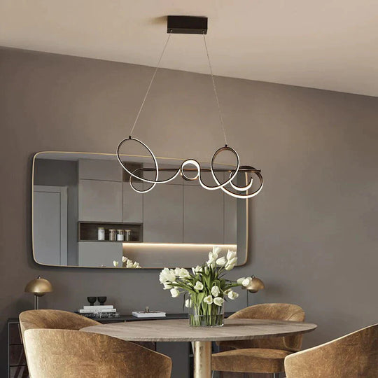 Coffee Finish Length 790Mm Modern Led Pendant Lights For Dining Kitchen Room Bar Home Deco Lamp