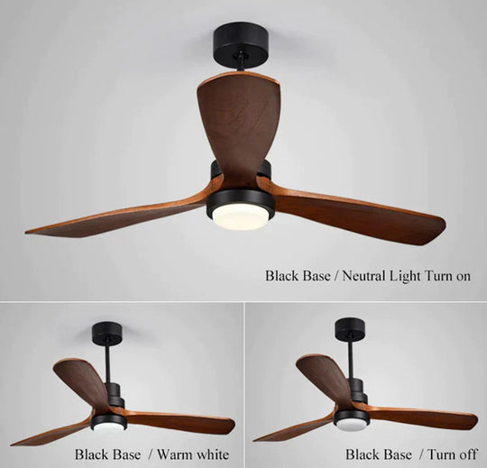 52 Inch Modern Wooden Pendant Fans With Lights Remote Control Ventilador De Techo Fan Led Light
