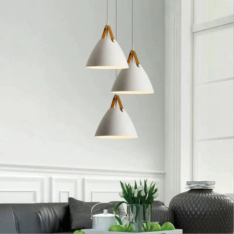 Nordic Simple Black White Pendant Light E27 Led Modern Hanging Lamp For Bedroom Living Room Hotel