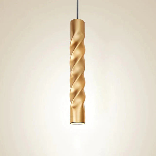 Cylinder Pipe Pendant Lights Kitchen Island Dining Room Bar Counter Gold Thread / 7W Dimmable 300Mm