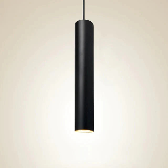 Cylinder Pipe Pendant Lights Kitchen Island Dining Room Bar Counter Black / 7W Dimmable 300Mm Cold