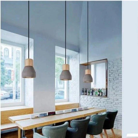 Pendant Lights Modern Fashion Ceiling Lamp Home Lighting Fixture Wood Cement Hanglamp For Kitchen