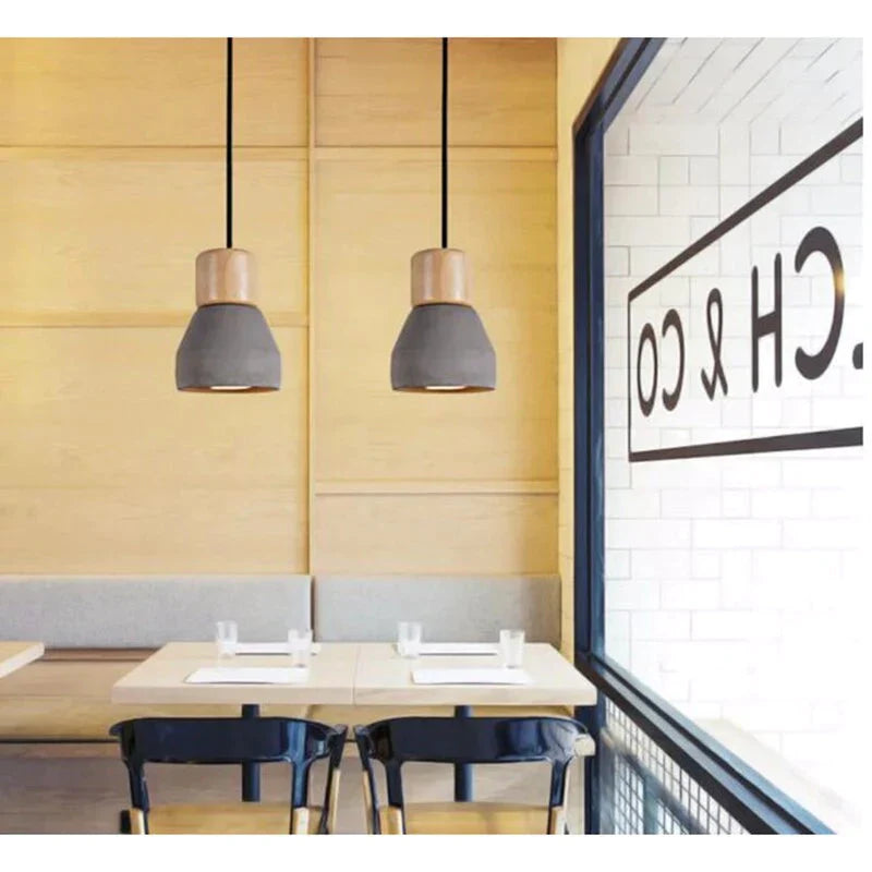 Pendant Lights Modern Fashion Ceiling Lamp Home Lighting Fixture Wood Cement Hanglamp For Kitchen