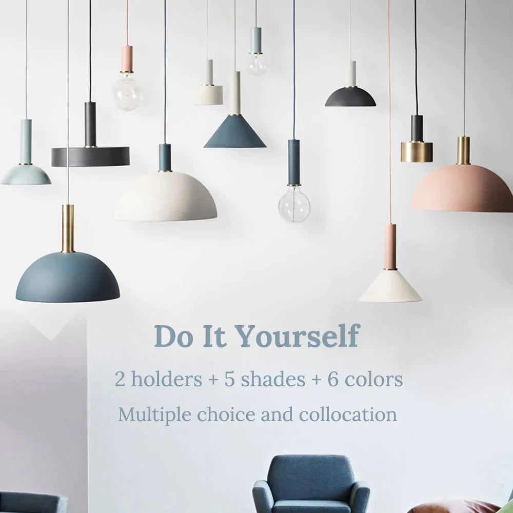 Modren Simple Pendant Lights Diy Nordic E27 Hanging Lamps Restaurant Bar Living Room Bedside