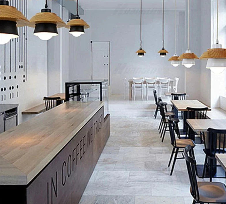 Pendant Light Led Fixture Hanging Kitchen Lamp Dining Room E27 Dinning Lights Wood Modern