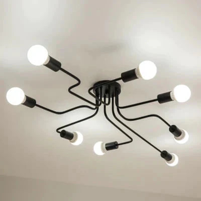Vintage Ceiling Lights Iron Personality For Living &amp; Bed Room 8 Heads No Bulb / Warm Light 110V