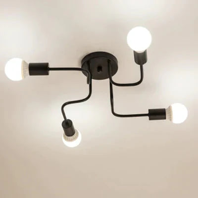 Vintage Ceiling Lights Iron Personality For Living &amp; Bed Room 4 Heads No Bulb / Warm Light 110V