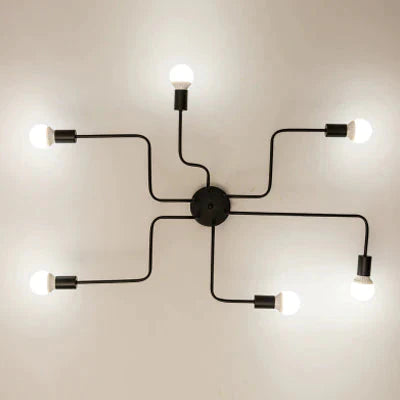 Vintage Ceiling Lights Iron Personality For Living &amp; Bed Room 6 Heads No Bulb / Warm Light 110V