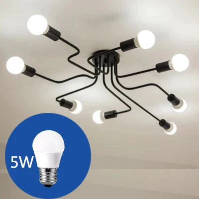 Vintage Ceiling Lights Iron Personality For Living &amp; Bed Room 8Heads With 5W Bulb / Warm Light 110V