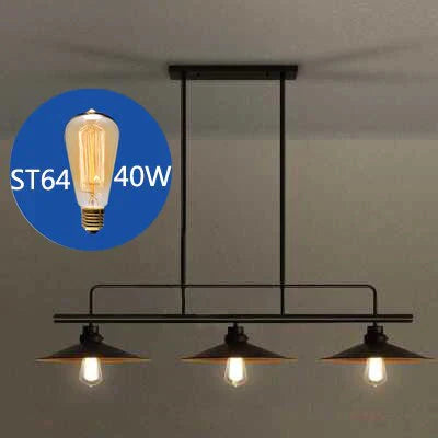 Nordic Retro Industrial Style Wrought Iron Chandelier American E27 Lamp Bar Restaurant Cafe