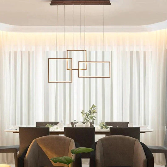 Coffee&amp;White Frame Led Pendant Lights Living Room Dining Kitchen Luminaires Home Modern Indoor Lamp