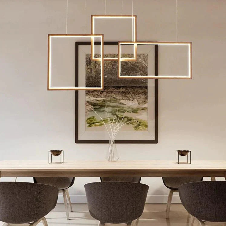 Coffee&amp;White Frame Led Pendant Lights Living Room Dining Kitchen Luminaires Home Modern Indoor Lamp