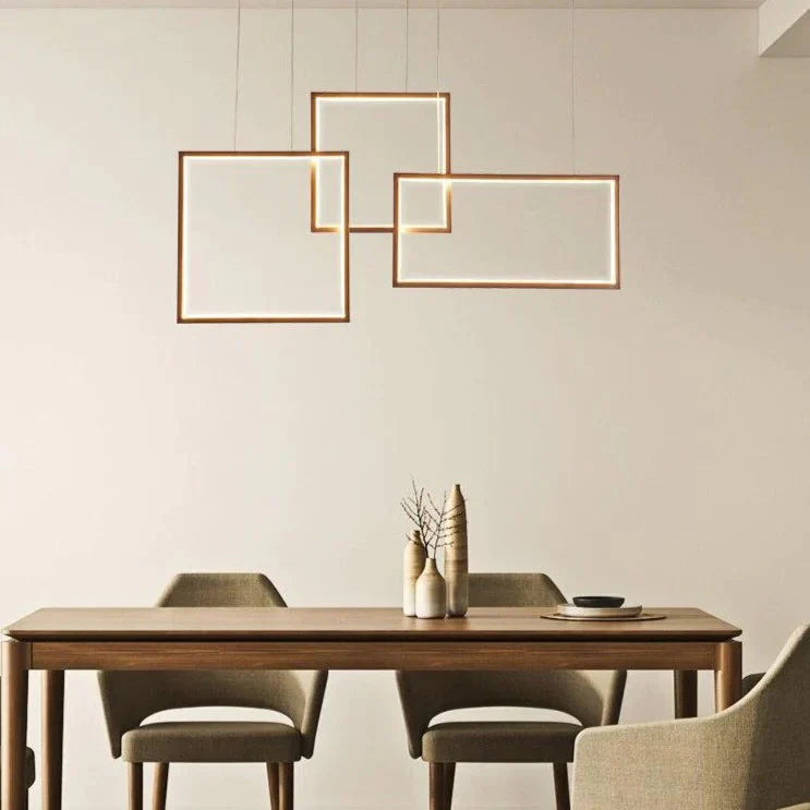 Coffee&amp;White Frame Led Pendant Lights Living Room Dining Kitchen Luminaires Home Modern Indoor Lamp