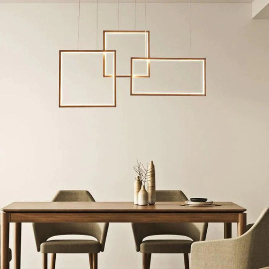 Coffee&amp;White Frame Led Pendant Lights Living Room Dining Kitchen Luminaires Home Modern Indoor Lamp
