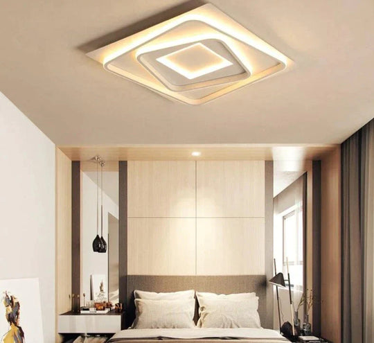 Remote Control Lights Ceiling Led For Living Room Home Lighting 50W 40W Lampara Techo White Frame
