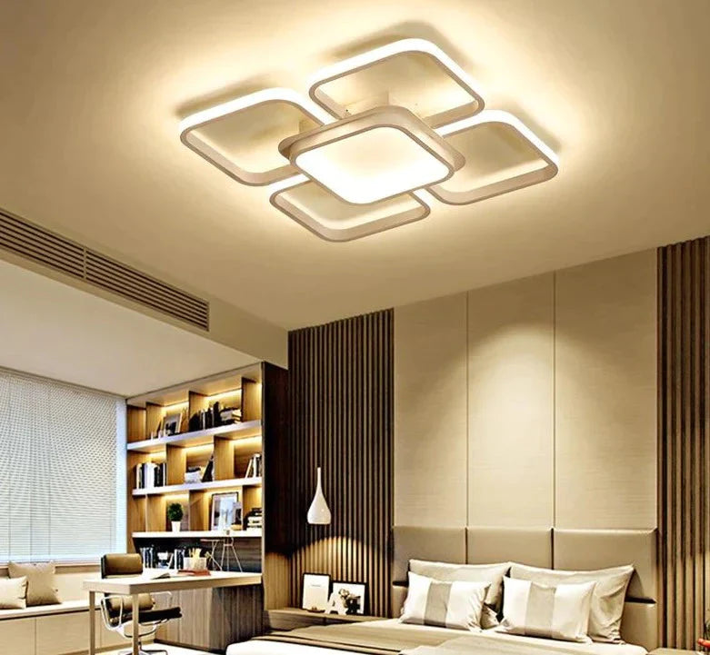 Square Modern Ceiling Lights Led For Living Room Bedroom White And Coffee Color Home Lamp Luminaires