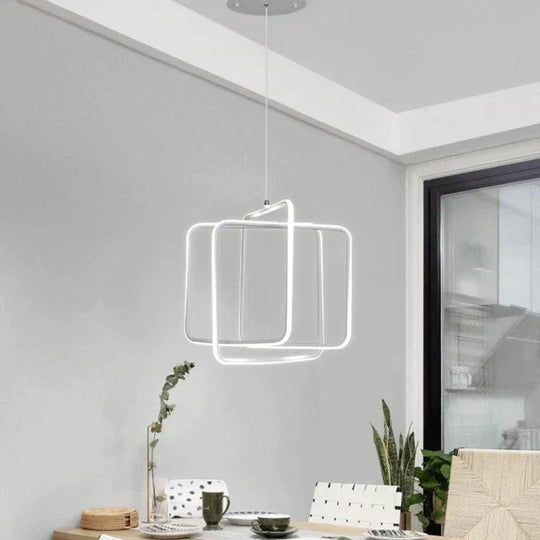 White Color Modern Led Simple Pendant Lights For Living Room Kitchen Dining Lustre Lamp Hanging