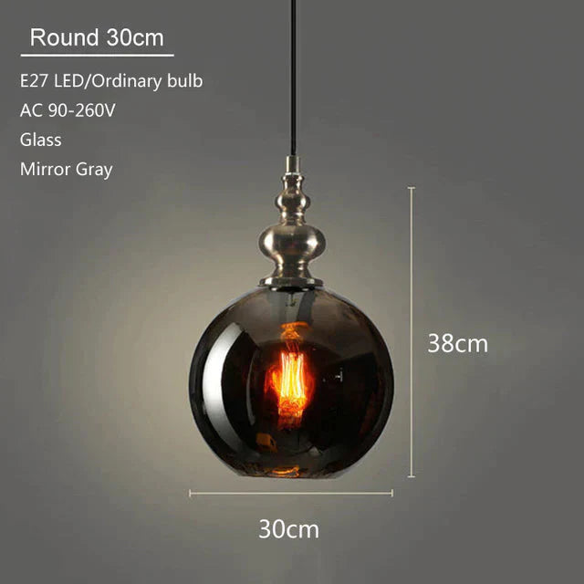 Vintage Home Deco Glass Pendant Light Led E27 Modern Loft Hanging Lamp Wich 3 Colors For Bedroom